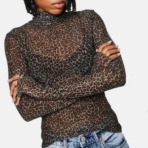 AFRM Vintage Leopard Print Turtleneck
